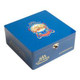 AJ Fernandez Cigars San Lotano Dominicano Toro 20Ct. Box, blue rectangular cigar box with the brand logo featuring a globe and red ribbons, closed with a metal latch.