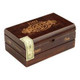 1502 Cigars Ruby Corona Box Pressed 20 Ct., wooden cigar box with gold and beige logo and label, containing 20 cigars.