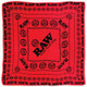 RAW Fashion Scarf Red, a vibrant red scarf featuring bold black graphics and text, showcasing a stylish and eye-catching design suitable for fashion accessories. RAW Fashion Scarf Red, a vibrant red scarf featuring bold black graphics and text, showcasing a stylish and eye-catching design suitable for fashion accessories.