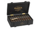 Gurkha Cigars Cellar Reserve Limitada Solara-Dbl Robusto 20 Ct. Box, open black cigar box containing twenty cigars with labels, displayed on a flat surface. Gurkha Cigars Cellar Reserve Limitada Solara-Dbl Robusto 20 Ct. Box, open black cigar box containing twenty cigars with labels, displayed on a flat surface.