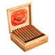 La Finca Cigars Corona 25Ct. Box, open wooden box displaying 25 cigars with red and gold branding on the inside lid.
