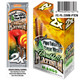 National Almond Honey Double Platinum Blunt Wraps Mello Mango, packaging box with orange and yellow flames design and two cigar wraps shown.