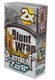 National Almond Honey Double Platinum Blunt Wraps Zero, product packaging featuring a gray box with black and yellow text, highlighting double platinum quality and zero tobacco content.