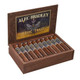 Alec Bradley Magic Toast Toro 20Ct. Box, a wooden box containing 20 cigars with blue and gold bands, opened to display the cigars inside.