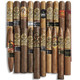 Gurkha Kitchen Sink Collection Cigars Sampler, assortment of various cigars with diverse labels and sizes arranged in a neat grid.