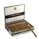 Garcia y Vega Gallantes Cigars 50 Ct. Box, a rectangular box filled with neatly arranged brown cigars, one cigar placed outside the box, featuring red and white bands, with the box lid open showing the brand name and design.