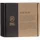 Marley Natural Crystal and Black Walnut Wood Ashtray, packaging box with product details and branding, measuring 2.55 inches by 4.21 inches