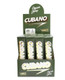 Vibes Rolling Paper Vibes Cubano King Size Organic Hemp Cone Display 24ct, a display box of organic hemp cones for rolling, featuring green packaging with white and gold labeling.