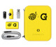 Lemonnade X G Pen Connect Vaporizer, portable vaporizer set with a yellow carrying case, accessories, and charging cable.