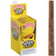 Altadis Backwoods Banana Cigars 8/5Ct, display of banana flavored cigars in yellow packaging with the Backwoods logo on a stand-up box.