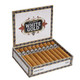 Alec Bradley White Gold Toro Cigars 20Ct. Box, open cigar box displaying neatly arranged Toro cigars with silver and black bands, decorative packaging featuring a white and gold design, and the product name on the box lid. Alec Bradley White Gold Toro Cigars 20Ct. Box, open cigar box displaying neatly arranged Toro cigars with silver and black bands, decorative packaging featuring a white and gold design, and the product name on the box lid.