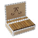Amati Robusto Cigars 20Ct. Box, a display of 20 premium cigars neatly arranged inside an open box with a brown and white design, featuring the Amati logo on the inside of the lid. Amati Robusto Cigars 20Ct. Box, a display of 20 premium cigars neatly arranged inside an open box with a brown and white design, featuring the Amati logo on the inside of the lid.