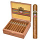 Ashton Cigars Ashton Cabinet Selection #7 Toro Cigars 25Ct. Box, wooden cigar box containing 25 cigars with a single cigar shown outside the box highlighting its band design.
