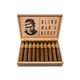 Caldwell Blind Man's Bluff Magnum Cigars 20 Ct. Box, open wooden box showcasing 20 cigars with a retro-style illustrated man logo on each cigar band.
