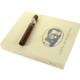 Caldwell The Last Tsar Toro Cigars 10Ct. Box, a cigar resting on top of a cream-colored box with a portrait and Russian text.