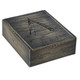 La Barba Red Toro Cigars 12Ct. Box, wooden cigar box with black finish, featuring engraved illustration of a straight razor and product name on top.