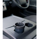 Plastic Bucket Car Ashtray Multi Color, black plastic ashtray for car use mounted on a vehicle's center console.