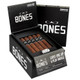 CAO Bones Robusto Cigars 20Ct. Box, open black box showing 20 cigars, a small white dice, and the brand name and product details on the packaging.