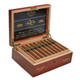 Carlos Torano Noventa Santiago Cigars 25Ct. Box, open wooden box filled with neatly arranged cigars with bands, showcasing packaging and presentation.