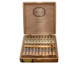 Aganorsa Leaf Connecticut Robusto Cigars 20Ct. Box, wooden box open showing 20 cigars wrapped in cellophane with a leather strap for sealing. Aganorsa Leaf Connecticut Robusto Cigars 20Ct. Box, wooden box open showing 20 cigars wrapped in cellophane with a leather strap for sealing.