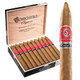 Cosechero Connecticut Torpedo Cigars 20Ct. Box, featuring a wooden cigar box containing twenty cigars with a close-up of a single torpedo-shaped cigar showing its band.
