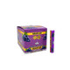 King Palm Wraps King Palm Terpene Infused Mini Cones Single Display 24ct, purple box with grape illustrations and single purple grape-flavored cone.