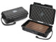PK Guardsman Travel Humidor 5 Count, black portable humidor case with foam-lined interior holding cigars.