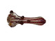2.5In Glass Spoon Pipe, Color And Style May Vary, artistic hand-blown glass pipe with a red and brown swirl pattern and decorative glass dots for smoking.
