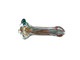 2.5 Inch Glass Spoon Pipe, artistic multicolored glass smoking pipe, hand-blown glass design, color and style may vary.