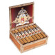 AJ Fernandez Empress of Cuba Connecticut Robusto Cigars 16Ct. Box, open box displaying 16 cigars with detailed labels and decorative packaging.