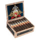 AJ Fernandez Empress Of Cuba Maduro Robusto Cigars 16Ct. Box, opened cigar box showcasing 16 Maduro robusto cigars with decorative labels inside a stylish packaging.