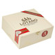 AJ Fernandez San Lotano Oval Robusto Cigars 20Ct. Box, rectangular off-white box with red and gold accents, featuring the San Lotano branding and logo.