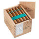 Warped La Hacienda Cigars, a set of six premium cigars in a wooden box with a turquoise ribbon, showcasing a luxurious cigar presentation.