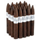Villazon Maduro Cigars, a close-up view of multiple dark brown cigars with white bands printed with 'Villazon' in elegant script.