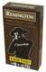 Remington Filtered Cigars Chocolate, packaging of chocolate-flavored filtered cigars with a silhouette of a person wearing a hat on the box.