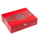 Victor Sinclair Bohemian 15th Anniversary Cigars, red cigar box with intricate silver design and branding, containing 15 cigars.