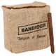 Bandidos Smooth n' Sweet Cigars 60Ct. Pack, a burlap sack containing cigars with a cigar leaning against it.