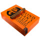 Caldwell Blind Man's Bluff Nicaragua Magnum Cigars 20Ct. Box, an orange cigar box with bold black text and logo, with a single cigar resting on top.