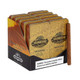 Sancho Panza Cigars, a display box of small-sized cigars with a woodgrain pattern on the packaging, and a single cigar placed alongside.