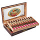 San Cristobal Ovation Cigars, Premium hand-rolled cigars in a decorative wooden box with a divider and colorful bands. San Cristobal Ovation Cigars, Premium hand-rolled cigars in a decorative wooden box with a divider and colorful bands.