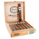 Casa Fernandez Aganorsa Corojo Toro (Box-Pressed) Cigars 15Ct. Box, wooden cigar box with cigars inside and a single cigar resting on the box's inner rim.