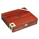 Crown Heads Mil Días Double Robusto Cigars 20Ct. Box, wooden cigar box with a smooth finish and a gold emblem, featuring the brand name and product details.