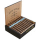 Rocky Patel The Edge Habano Cigars, open wooden box displaying cigars with blue bands.
