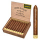 Rocky Patel The Edge Cigars, a box of premium long filler cigars with one cigar shown outside, featuring a smooth brown wrapper and gold band.