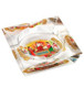 Quality Importers Humidors Lotus Cuban Vista Collection Ashtray - Habana, round glass ashtray with colorful Cuban-themed design and floral decorative edges.
