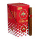 Cuban Honey Stingers Cigarillos Cherry Pack of 30, a box of cherry-flavored cigarillos with a single cigarillo outside the box.