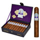 Diamond Crown Julius Caeser Hail Caeser Cigars 20Ct. Box, open black box filled with 20 cigars featuring purple and gold label.
