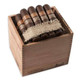 Diesel Shorty Cigars 24Ct. Box, image showing a wooden box containing six cigars with a fabric band, arranged in a row for display.