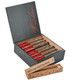 Diesel Wicked Torpedo Cigars 13Ct. Box, open cigar box displaying multiple cigars with red and brown bands inside a sleek black box with red Diesel branding and a wooden cigar holder.