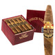Dolce Vita Cafe Coffee Barberpole Cigars Edition Short Torpedo 20Ct. Box, a red box containing twenty cigars with a barberpole design on the band and an individual cigar with a similar label.